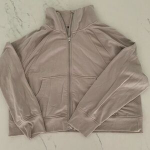 Danskin tan cropped quarter zip
